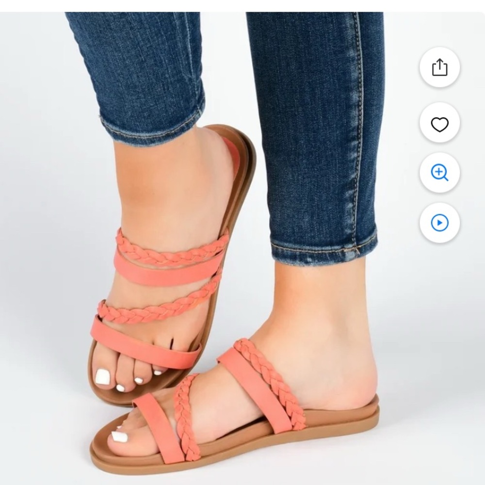 ⭐️NEW Journee COLETTE SLIDE SANDALS IN FAUX LEATHER Size 6 - Picture 16 of 16